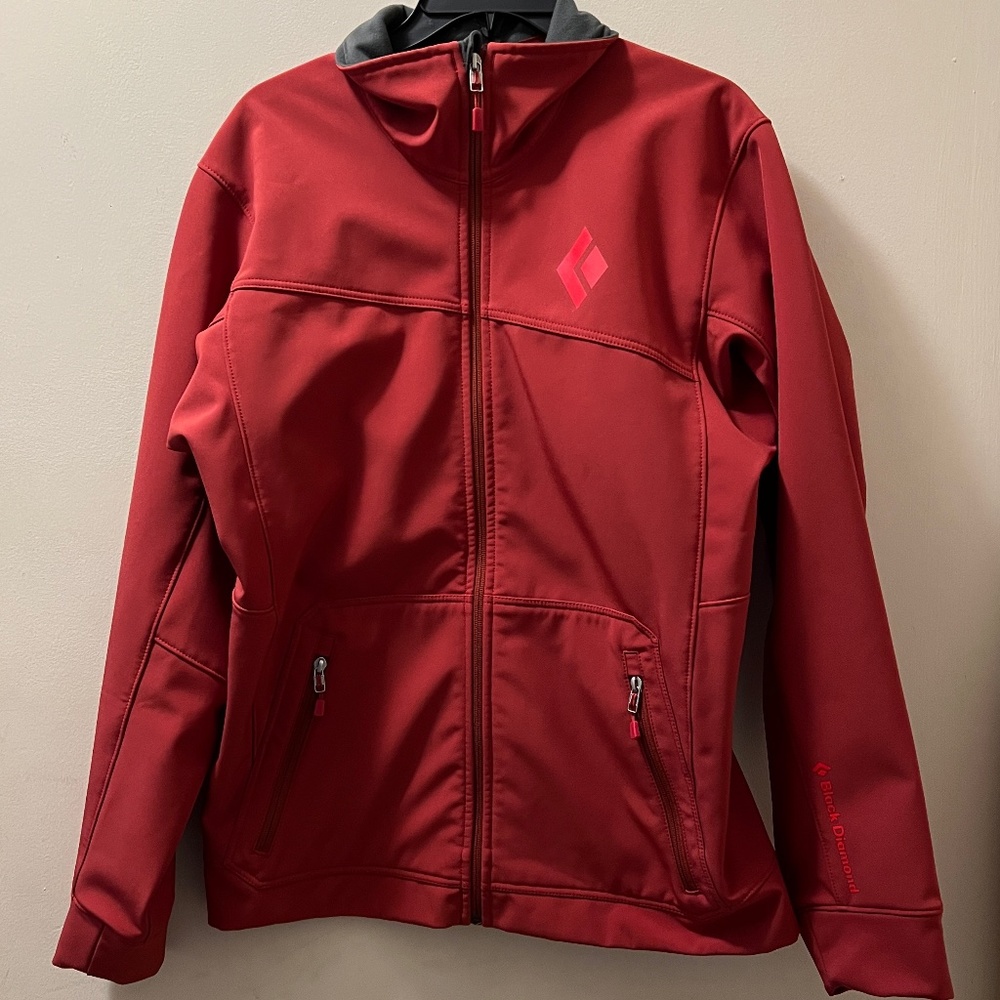 📣 SALE - Black Diamond Brick Red Soft Polyester Shell Ski Jacket